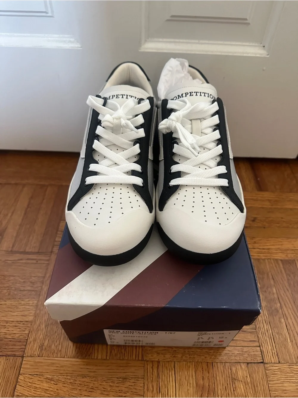 Bally New Competition Classic Men's White, Gray and Black Low-Top Sneakers sz 9